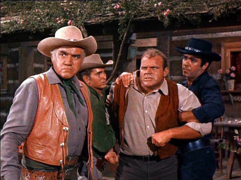 Echte Kerle, gute Männer, von links: Ben Cartwright (Lorne Greene), Little Joe (Michael Landon), Hoss (Dan Blocker) und Adam (Pernell Roberts). Die "Bonanza"-Staffeln wurden vor etwa einem Jahrzehnt vom Label Pierrot Le Fou auf DVD veröffentlicht. Ein nostalgieseliger Blick auf diese Serie lohnt sich nicht nur für eingefleischte Westernfans.