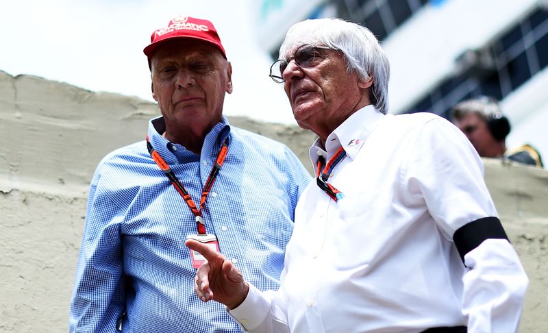 Zwei einflussreiche Männer der Formel 1: Der ehemalige, 2019 verstorbene Rennfahrer Niki Lauda (links) und der F1-Lenker Bernie Ecclestone.