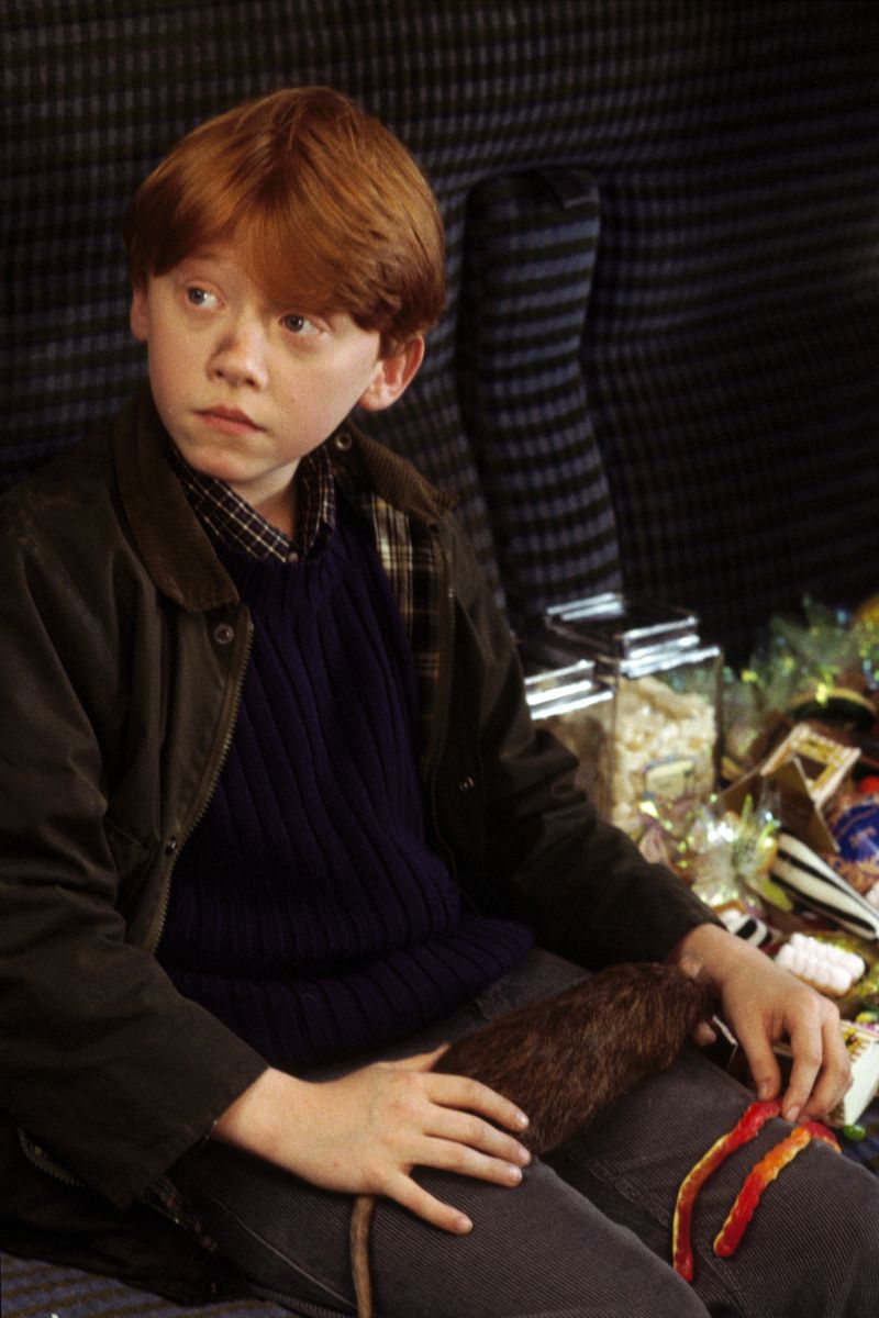 Der rothaarige Ron Weasley (Rupert Grint) freundet sich schnell mit dem Zauber-Neuling an.