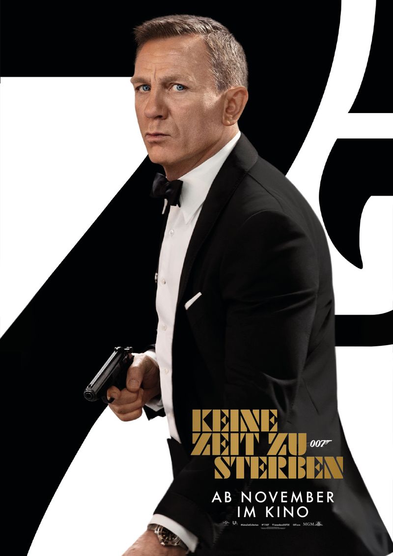 Am 12. November startet der 25. Film der "James Bond"-Reihe, der fünfte und wahrscheinlich letzte Teil mit Daniel Craig als 007. Nun wurde das Hauptplakat offiziell veröffentlicht.