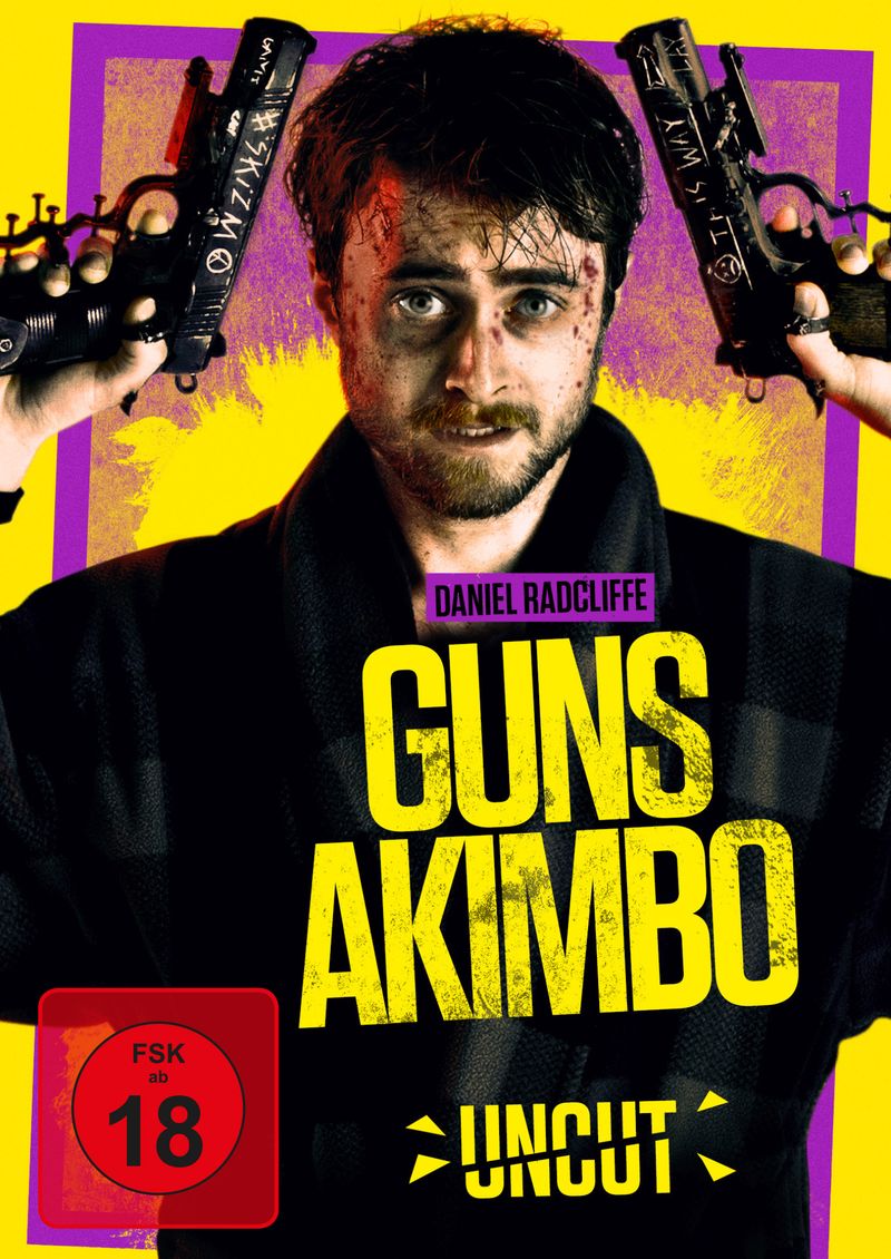 In "Guns Akimbo" wird aus dem von Daniel Radcliffe gespielten Programmierer ein Waffennarr wider Willen.