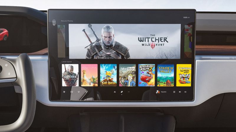 Die neue Luxus-Limousine Tesla Model S hat einen Bordcomputer mit dem Leistungsniveau einer PlayStation5. Darauf laufen auch aktuelle PC-Spiele wie "The Witcher 3" (Bild) oder "Cyberpunk 2077".