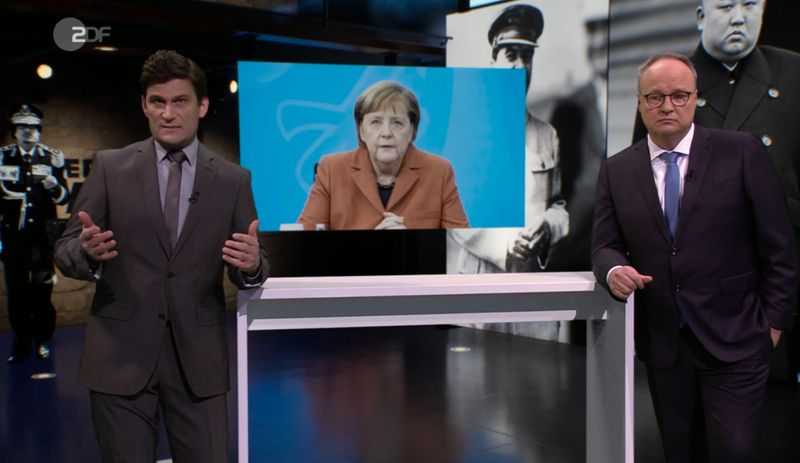 Ist Angela Merkel eine gute Diktatorin? Christian Ehring (links) gab in der "heute-show" mit Oliver Welke die Antwort: Nein!