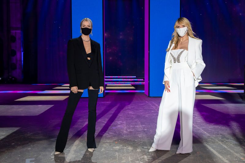 "Germany's next Topmodel" der ersten Stunde, Lena Gercke (links, mit Heidi Klum), buchte Alex für ihre eigene Show auf der Berliner Fashion Week.