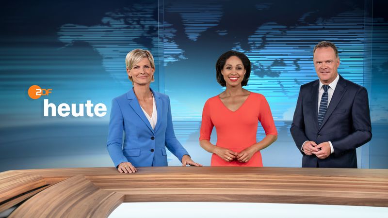 Sie präsentieren die 19-Uhr-Nachrichten im neuen "heute"-Design: Barbara Hahlweg, Jana Pareigis und Christian Sievers.