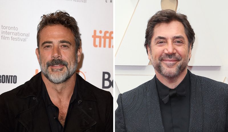 Wer ist hier wer? Man muss schon genau hinschauen, um "The Walking Dead"-Star Jeffrey Dean Morgan (links) und Oscar-Preisträger Javier Bardem zu unterscheiden. Und die beiden Schauspieler sind bei Weitem nicht die einzigen Stars, die sich zum Verwechseln ähnlich sehen ...