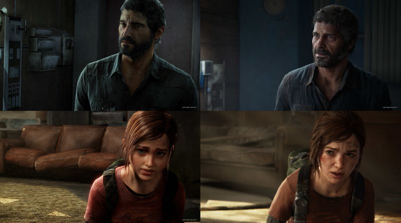 Ein Vergleich zwischen der Remastered-Fassung von "The Last of Us" (PS4, links) und dem Remake auf PS5 und PC.