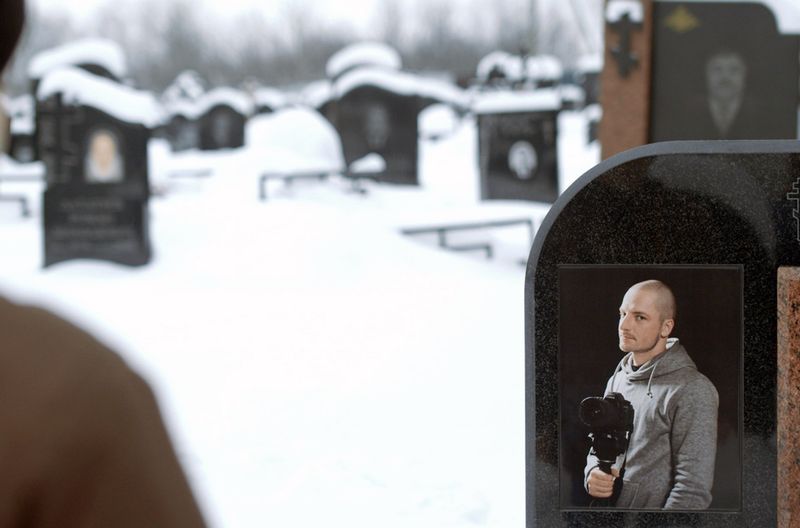Am Grab von Kirill Radtschenko in Moskau: Kirill war einer von drei russischen Journalisten, die bei Recherchen in der Zentralafrikanischen Republik von Mitgliedern der Wagner-Gruppe ermordet wurden.