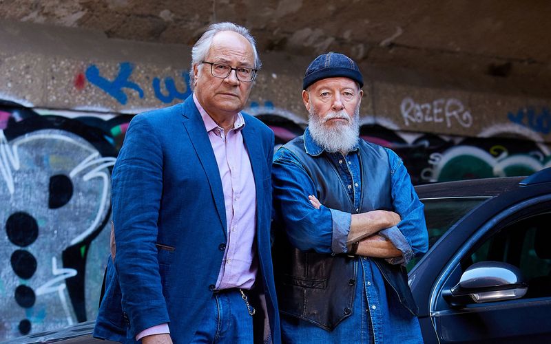 Seit 2021 ab Staffel fünf als "Rentercops" im Einsatz: Bill Mockridge (rechts) als Alt-68er und Mafia-Experte Reinhard Bielefelder und Hartmut Volle als Klaus Schmitz.
