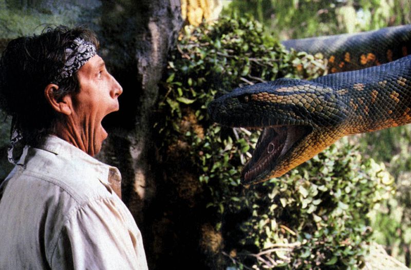 Beim Tierhorror kommt es für viele eben doch auf die Größe an, und obendrein verkörpert die Schlange ja auch in der Bibel das pure Böse. Ob "Anaconda" 1997 wirklich ernst gemeint war, darüber lässt sich streiten. Allerdings nicht über die schon damals vielfach als grausig eingeschätzten Animationen. Mit Jennifer Lopez, Ice Cube und Owen Wilson konnten wenigstens ein paar bekannte Namen gewonnen werden. So oder so: Für uns zählt "Anaconda" zu den besten und kultigsten Filme des Tierhorror-Genres. 