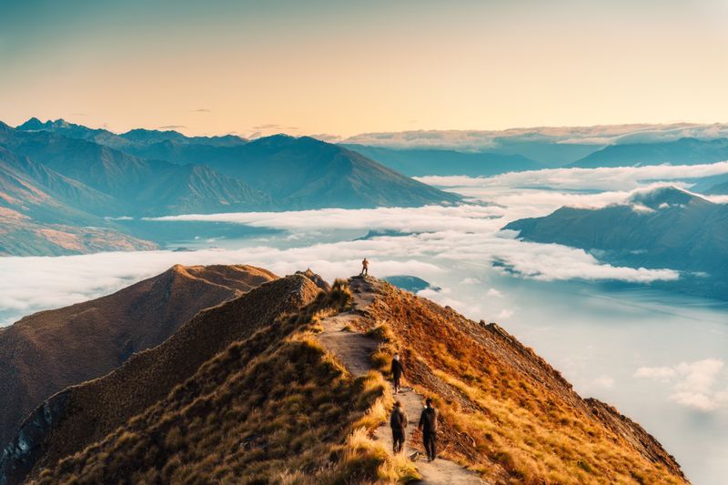 Das Gefühl, einen Gipfel erklommen zu haben und die Welt von oben zu betrachten, ist unbeschreiblich. Um das zu erleben, müssen Sie nicht bis ans andere Ende der Welt reisen, wo sich der neuseeländische Roys Peak von unserem Foto befindet. Auch die Alpen versprechen Glücksgefühle über den Wolken. Für Anfänger finden sich dabei genauso geeignete Touren wie für Bergsteigerprofis.