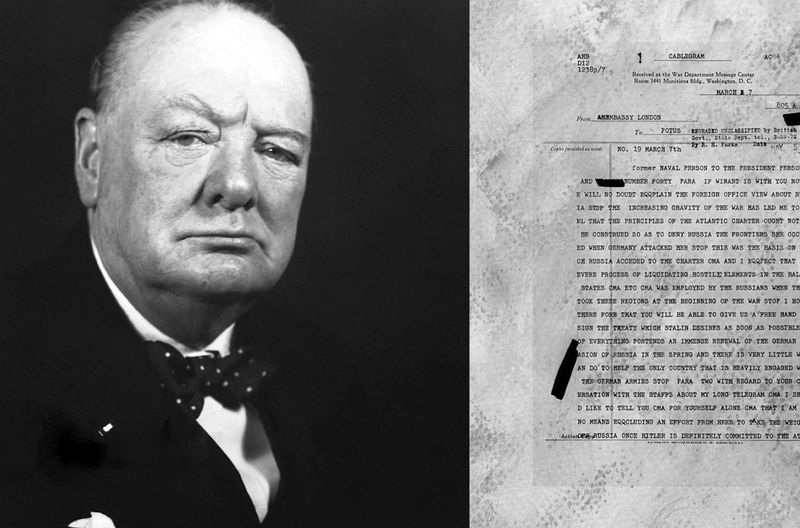 Im Mai 1940 bittet Winston Churchill (Bild) Franklin D. Roosevelt in einem Brief um kostenlose Waffen und Munition. 


