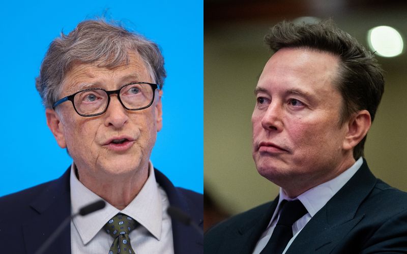 Bill Gates (links) und Elon Musk liegen derzeit im Clinch.