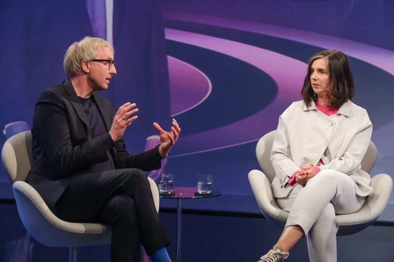Einig sind sich Johannes Varwick und Katrin Göring-Eckardt in Bezug auf den Ukraine-Krieg nicht.