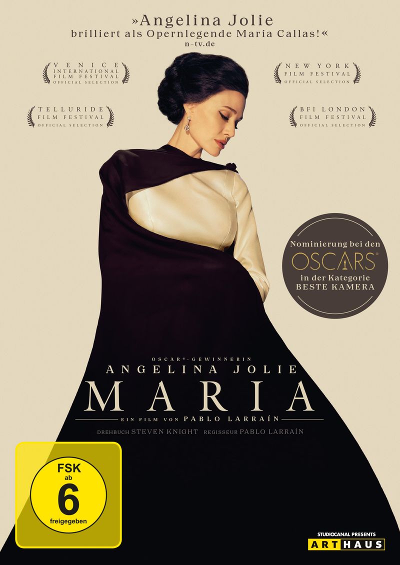 "Maria" ist ein Biopic über die letzten Jahre von Opernstar Maria Callas mit Angelina Jolie in der Hauptrolle.