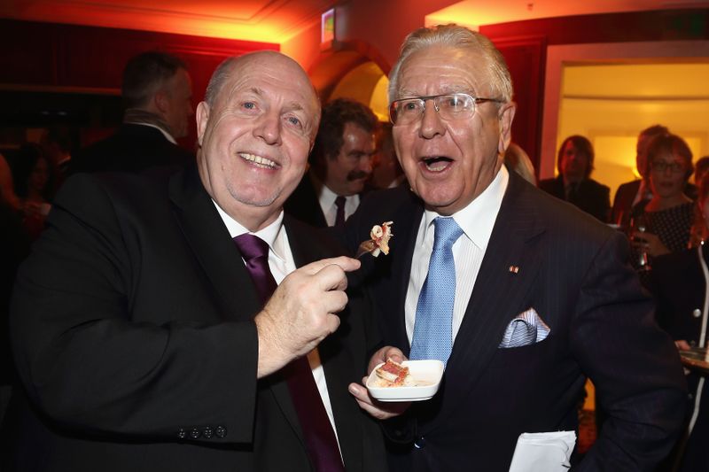 An der Seite von Reiner Calmund (links) war Horrmann unter anderem als Juror der Koch-Show "Grill den Henssler" tätig.