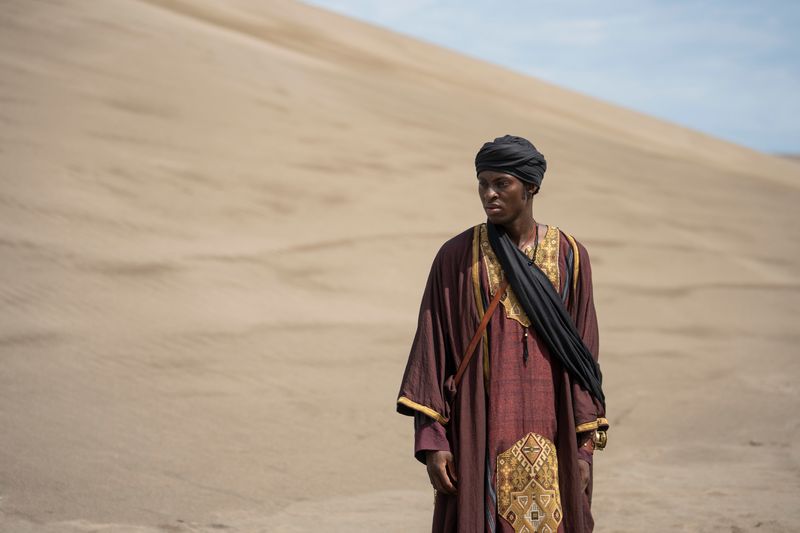Globales Abenteuer, Coming of Age und schwarze Selbstermächtigung: George Washington Black (Ernest Kingsley Junior) sucht in der Wüste nach Spuren und Erkenntnissen. 