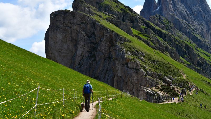 Seceda-Weg in den Dolomiten