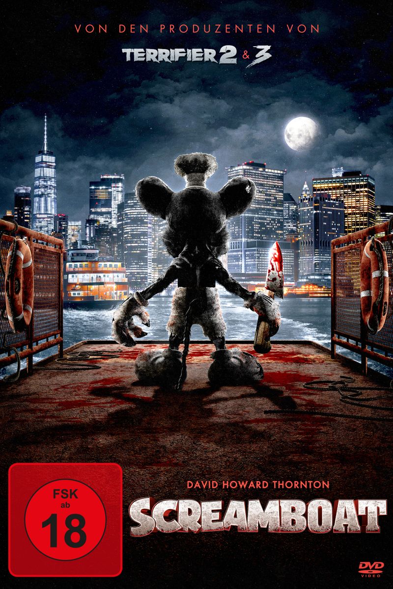 Blutiges Chaos auf einer Fähre - und mittendrin eine Figur, die einem sehr bekannt vorkommt: Bei "Screamboat" handelt es sich um eine Horror-Adaption des Micky-Maus-Zeichentricks "Steamboat Willie".