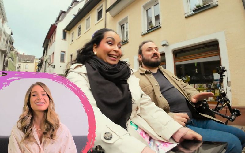 Lola Weippert (links unten) wünscht sich Deeptalk, James blockt ab - und Tanja lacht. 