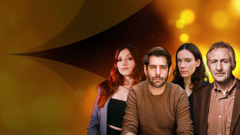 Dürfen sich über eine Ehrung im BR-Programm freuen, von links: Lara Ermer, Claus von Wagner, Toxische Pommes und Georg Ringsgwandl.