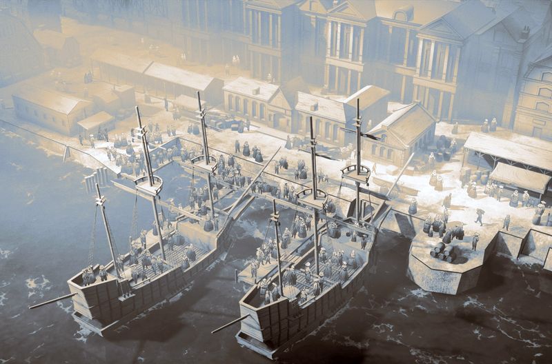 Nach dem Extremwinter 1709 stranden in London Tausende deutschsprachige Auswanderer auf dem Weg nach Nordamerika, genannt "Poor Palatines" ("Arme Pfälzer").
