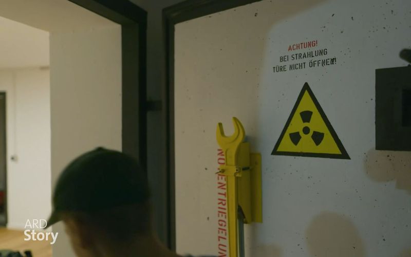 Christian Klaus zeigt zusammen mit seinem Sohn seinen fast fertigen Bunker.