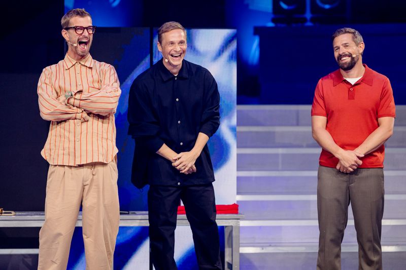 Sie sind gute Freunde, aber auch harte Gegne, von links: Joko Winterscheidt, Matthias Schweighöfer und Klaas Heufer-Umlauf.