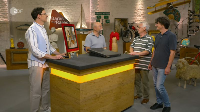 Andreas und sein Vater brachten ein Mitbringsel nach Köln, welches der Sohn wenig schätzte, wie sein Tonfall subtil verdeutlichte: "Ich habe es mal gesehen und gesagt: Komm, lass es uns verkaufen." Beide lachten. Die gute Laune sollte sich im Händlerraum noch steigern.