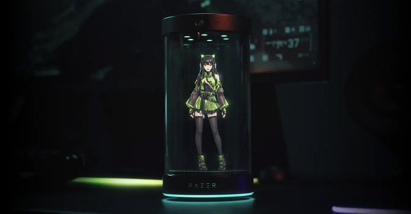 "Dein KI-Schreibtischbegleiter" - so beschreibt Razer sein Projekt mit KI-Hologrammen.