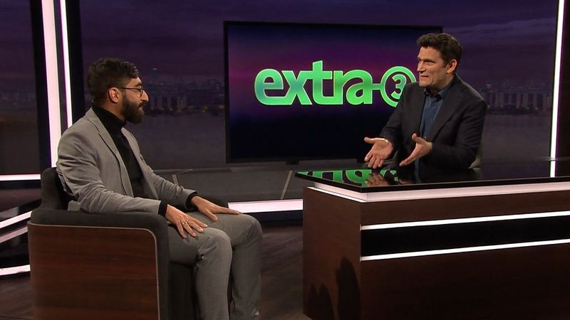 Christian Ehring (rechts) und sein Gast Kawus Kalantar diskutierten bei "extra 3" kontrovers über das Völkerrecht und die USA.