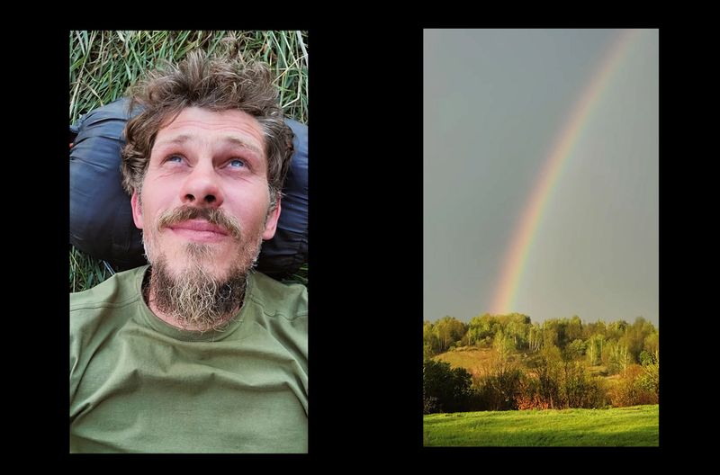 Um bei Verstand zu bleiben, versenkt sich "Dok" in die Natur, meditiert, führt philosophische Gespräche - und filmt offensichtlich auch noch selbst nebenbei. Mit kreisförmigen Inserts und Schwarzblenden schafft er Distanz.