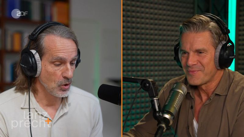 "Werden wir immer fauler?" Zu der Frage diskutierten Richard David Precht (links) und Markus Lanz in der aktuellen Ausgabe ihres ZDF-Podcasts.