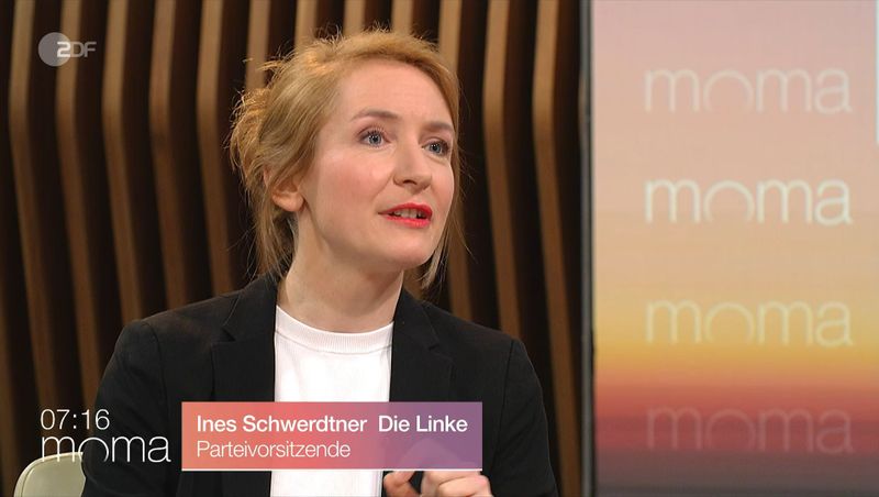 Linken-Chefin Ines Schwerdtner forderte im ZDF-Moma eine "tiefgreifende Reform" des Rentensystems.