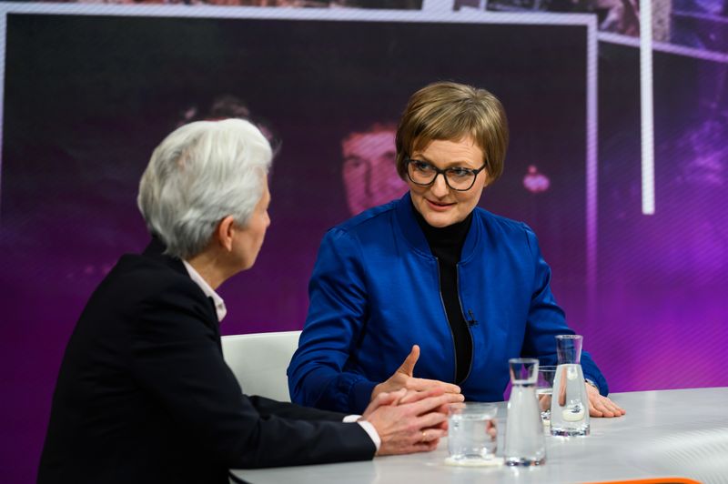 Bei "maybrit ilnner" zeigten sich FDP-Politikerin Strack-Zimmermann (links) und Grünen-Chefin Brandtner bei der Debatte um die Epstein-Files sehr einig.