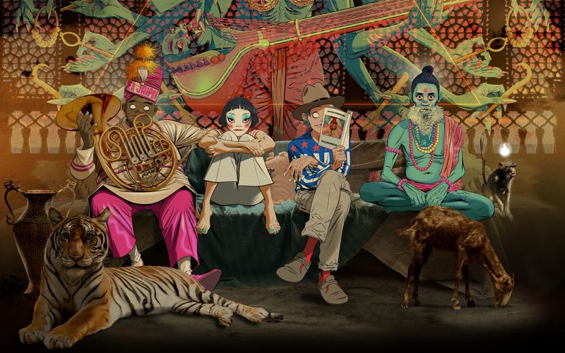 Nicht zu übersehen und auch nicht zu überhören: Mit "The Mountain" unternehmen die Gorillaz eine Reise tief hinein in die indische Kultur.
