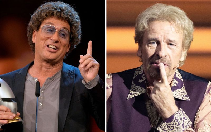 Atze Schröder (links) sprach im Podcast "Zwischen den Zeilen" unter anderem über Thomas Gottschalk.