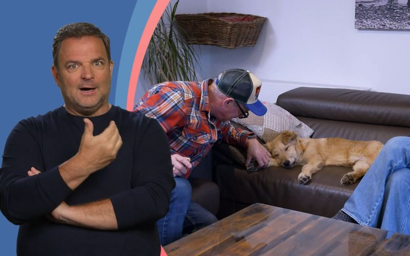 Dass sich Produzent Markus in den Tierschutz-Welpen Jabba verliebt hat, überrascht Martin Rütter (links) nicht.