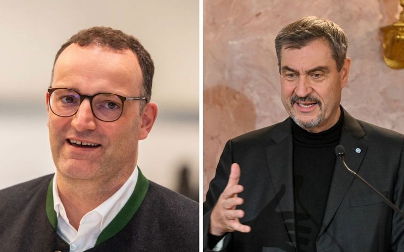 Im Podcast "Zwischen den Zeilen" nahm Markus Söder (rechts) Jens Spahn in Schutz.