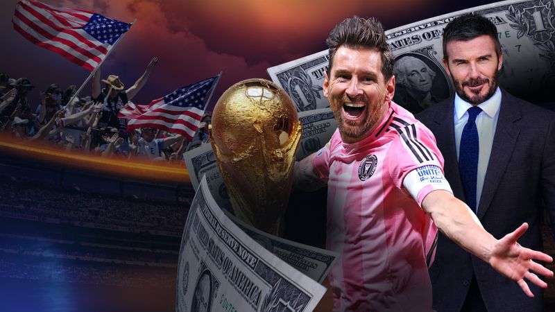 Fußball in den US rund um prominente Marketing-Gesichter wie Lionel Messi (links) und David Beckham. Vier Wochen vor dem Eröffnungsspiel der Fußball-WM 2026 blickt die Doku "American Soccer Dream - Fußballnation der Zukunft?" auf den Zustand des Fußballsports in den USA. Wie nachhaltig ist der Boom des amerikanischen Profi-Fußballs?