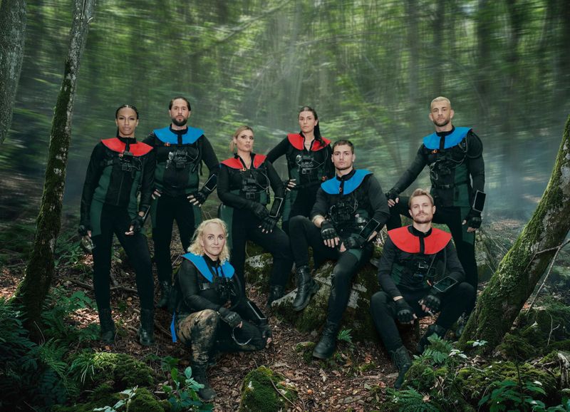 Stellen sich dem Nervenkitzel in der Wildnis (von links): Cecilia Asoro, Maurice Dziwak, Caro Robens, Valentina Principessa, Gloria Glumac, Max Bornmann, Aaron Königs und Serkan Yavuz.