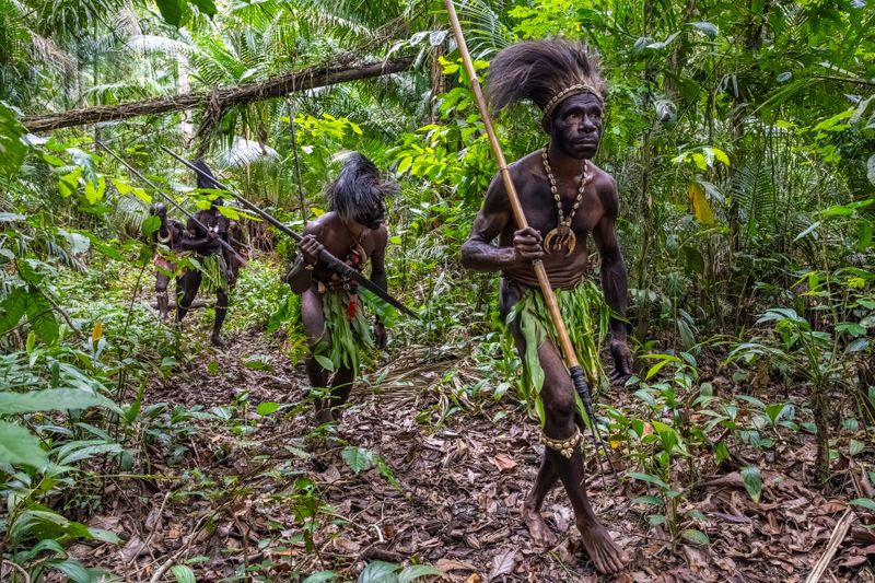 Die Hauptaufgabe der Iatmul-Krieger in Papua-Neuguinea bestand vor allem darin, die eigene Gruppe vor Übergriffen zu schützen.