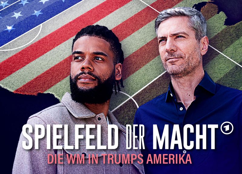 Ingo Zamperoni (rechts) und Sportjournalist Philipp Awounou reisen für die Doku "Spielfeld der Macht. Die WM in Trumps Amerika" durch das gespaltene WM-Gastgeber-Land, um herauszufinden, ob Donald Trump das Mega-Event für seine Zwecke kapern kann.
