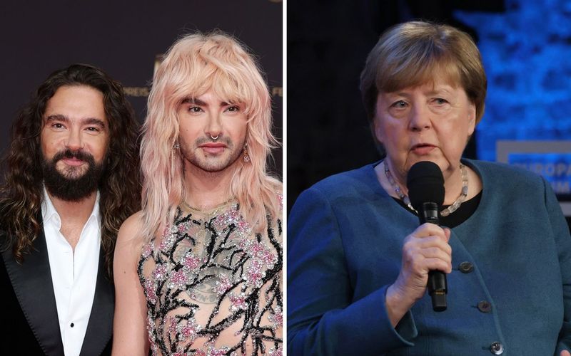 Tom (links) und Bill Kaulitz sind "richtig traurig" über Angela Merkels Podcast-Absage.