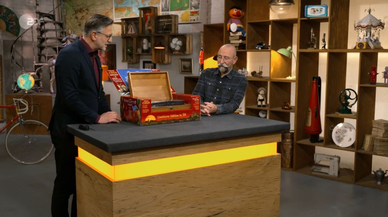 Auch Experte Detlev Kümmel zeigte sich angetan: "Da ist schon was zu schauen, ne?" Im Gepäck hatten die Verkäufer der Sendung unter anderem eine besondere Ausgabe von "Die Siedler von Catan".